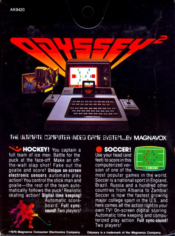 Hockey! / Soccer! box art for Odyssey 2